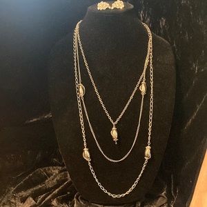 Celebrity Necklace and Rhinestone Earrings